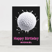 ** WHITE Splash golfbal AP94 Verjaardag Kaart
