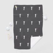 White Sports Golfer Silhouette Golfhanddoek (Insitu)