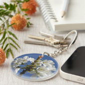 White Spring Bloom Sleutelhanger (Voorkant Rechts)