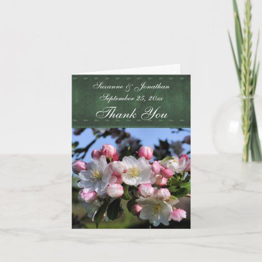 White Spring Blossoms Personalized Wedding Bedankkaart (Voorkant)
