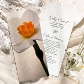White Spring Daffodil Wedding Programme Programma