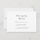 White Spring Daffodil Wedding RSVP Response Kaartje (Achterkant)
