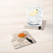 White Spring Daffodil Wedding Vierkante Kartonnen Onderzetter (Insitu)