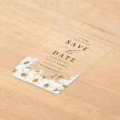 White Spring Floral Wedding Save The Date Acryl Uitnodigingen (Laagn)