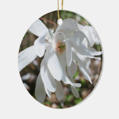 White Spring Magnolia Blossom Flower Ornament (Links)