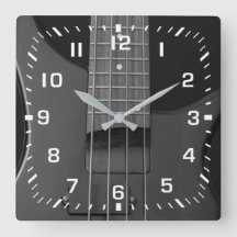 White Square Numbers on Bass Guitar