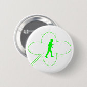 White St. Paddy's Shamrock Button met Logo (Voorkant /achterkant)