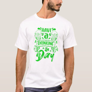 White St Patricks Day Mannen, Women, Funny Irish D T-shirt