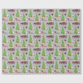 White Staffordshire Terrier and Kerstmis Tree Cadeaupapier (Vlak)