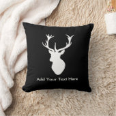 White Stag Head met Antlers Kussen (Deken)