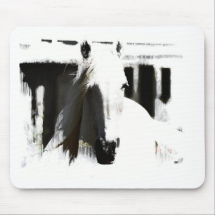 White Stallion Artwork Muismat