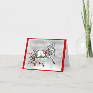 White Stallion Kerstdesign Feestdagen Kaart