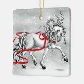 White Stallion Kerstdesign Keramisch Ornament (Links)