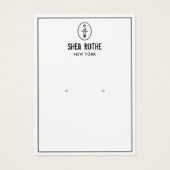 White  Stamp Monogram Earring Display Card Visitekaartje (Voorkant)