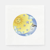 White Standard Luncheon Napkin/Sun, Moon and Stars Servetten (Voorkant)