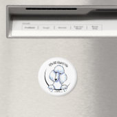 White Standard Poodle IAAM Magneet (Insitu (Vaatwasser))