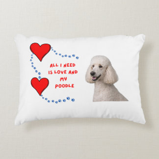 White Standard Poodle | Photorealistic Dog Pillow Accent Kussen