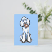 White Standard Poodle Teddy Bear Briefkaart (Staand voorkant)