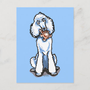White Standard Poodle Teddy Bear Briefkaart