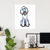 White Standard Poodle Teddy Bear Poster (Thuiskantoor)
