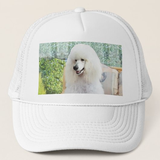 White Standard Poodle Trucker Pet (Voorkant)