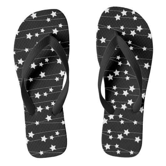 White Star Black Teenslippers (Voetbed)