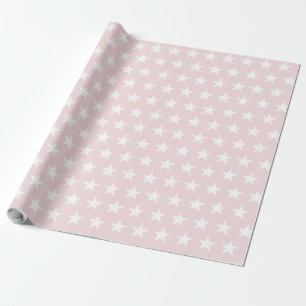 White Star Blush Roze Modern Elegant Design Trendy Cadeaupapier