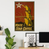 White Star Coffee Vintage Frog Poster (Bureau à domicile)