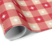 White Star Gingham Vakantie Cadeaupapier (Rol Hoek)