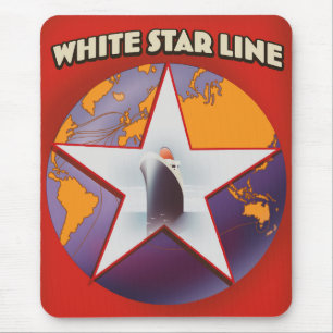 White Star lijn Cruise scheepvaart reclame. Muismat