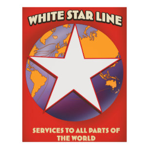 White Star lijn Cruise schip reclame. Foto Prin Afdruk
