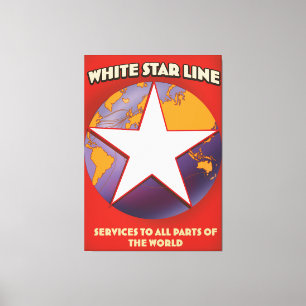 White Star Line Cruise ship commercial. Canvas Pri Afdruk