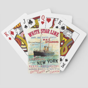 WHITE STAR LINE OCEAN MAIL STOOMSCHIP POKERKAARTEN