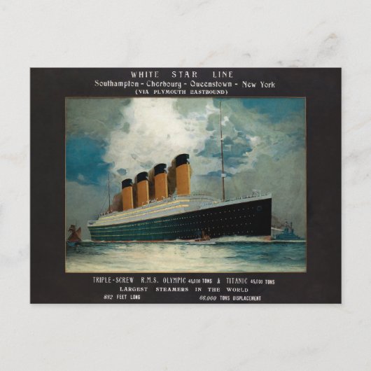 White Star Line Titanic Art Briefkaart (Voorkant)
