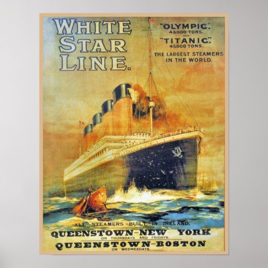 White Star Line Titanic & Olympic en Poster (Voorkant)