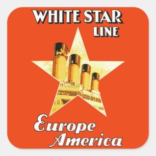 White Star Line Vierkante Sticker