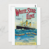 White Star Line,  zee reisposter Briefkaart (Voorkant / Achterkant)