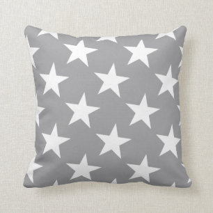 White Star Modern Elegant Grey Color Background Kussen