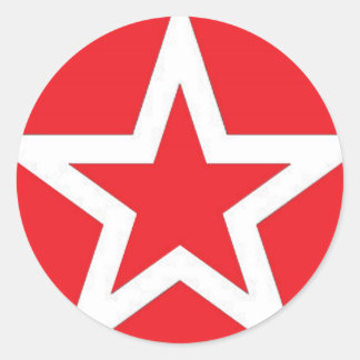 White Star on Red - Sticker