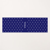 White Star Pattern on Navy Blue Yogamat (Voorkant (horizontaal))
