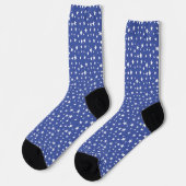 White Star Pattern op Blue Socks Sokken (Links)