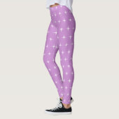 White Star Pattern op Violet Leggings (Links)