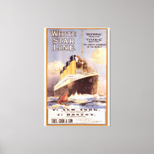 White Star Titanic en Olympic Vintage Poster Canvas Afdruk