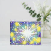 White Starburst & Gold Glory Stars Modern Art Briefkaart (Staand voorkant)