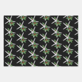 White Starfish Black Kerstmis Inpakpapier Vel (Voorkant)