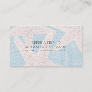White Starfish & Blue Burlap Beach Refer a Friend Aanbevelingskaartje