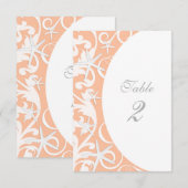 White Starfish Coral Beach Wedding Table Numbers Kaart (Voorkant / Achterkant)