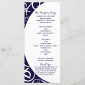 White Starfish Dark Blue Beach Programme de mariag (Dos)