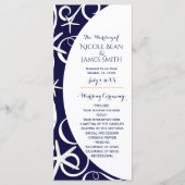 White Starfish Dark Blue Beach Programme de mariag (Devant)