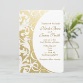 White Starfish Gold Beach Invitations de mariage (Debout devant)